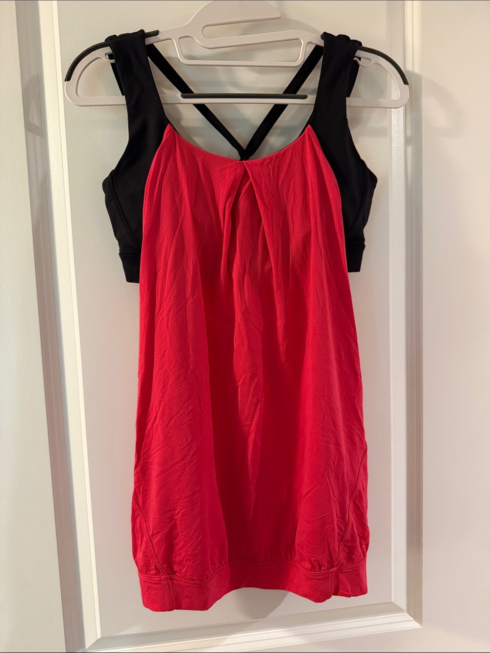 lululemon Nouveau Limits Tank in Boom Juice pink and black
